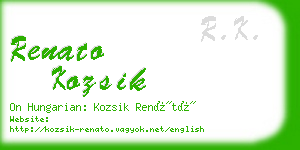 renato kozsik business card